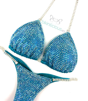 Teal Shimmer Customized Competition Suit