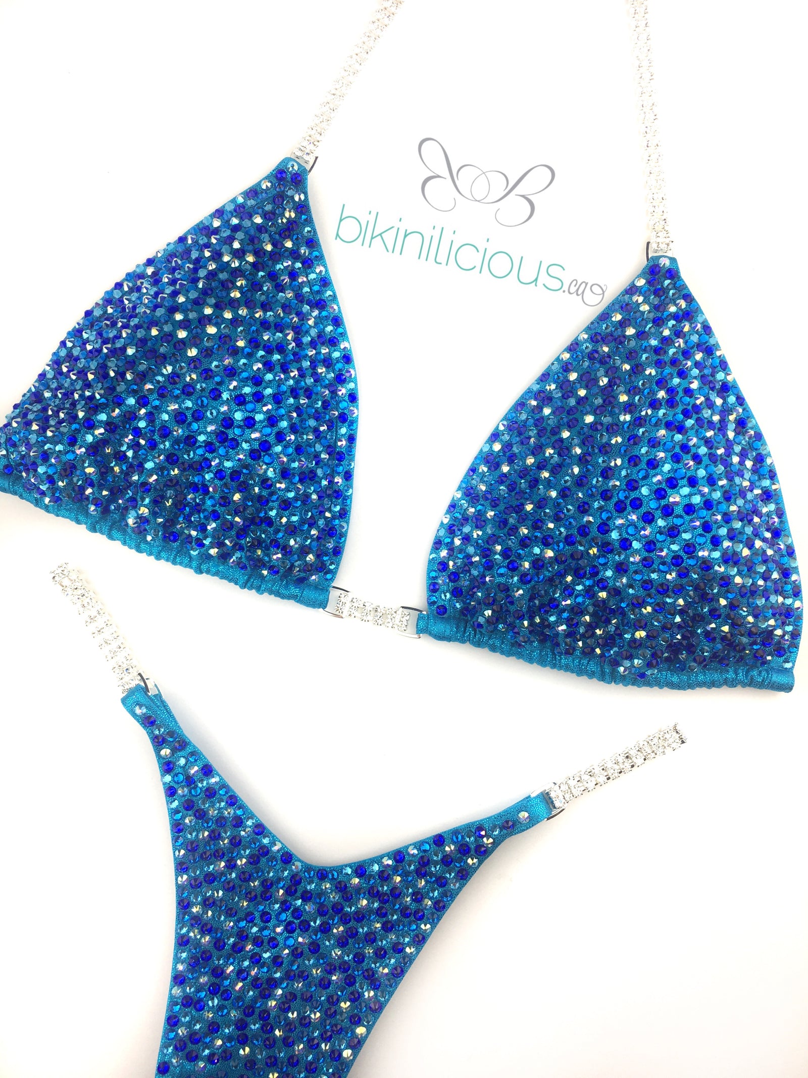 Teal Blue Sparkle Customized Competition Suit