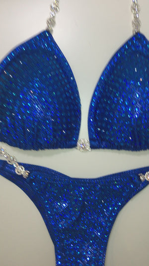 Royal Blue - Medium Heavy Crystal Coverage Customized Competition Suit