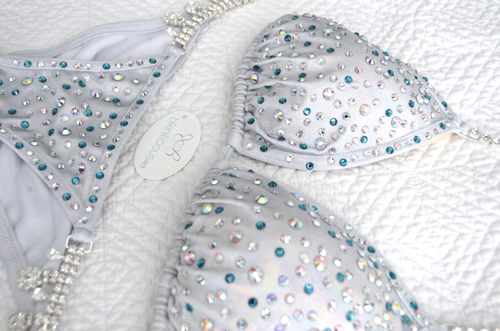 White Crystal Fitness Competition Bikini