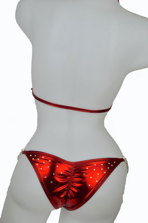Red Metallic Competition Bikini