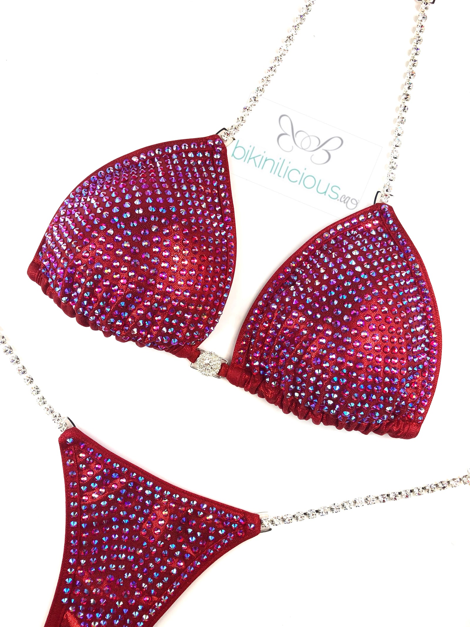 Red Shimmer Competition Bikini