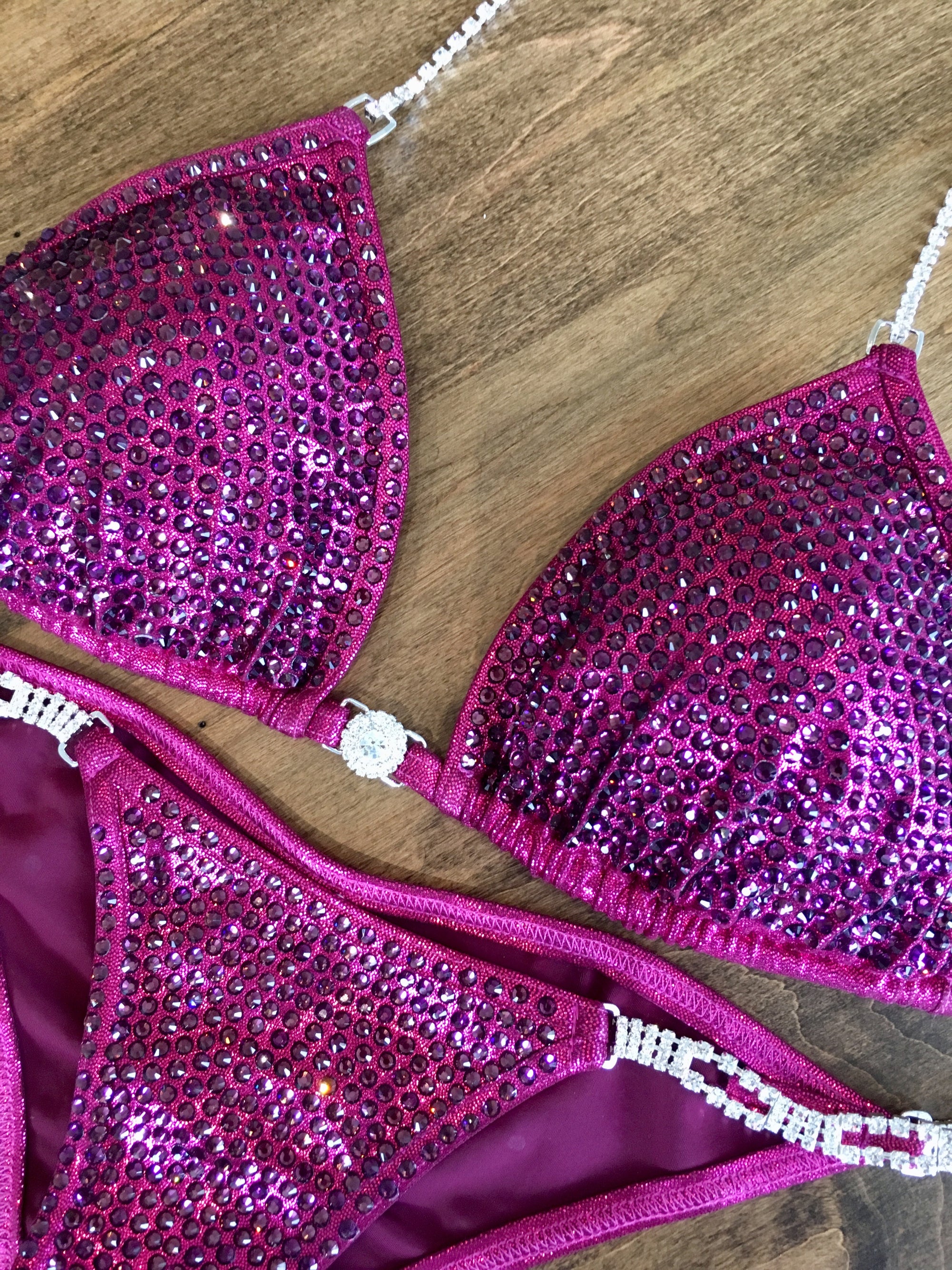 Vibrant Maroon Fitness Competition Bikini